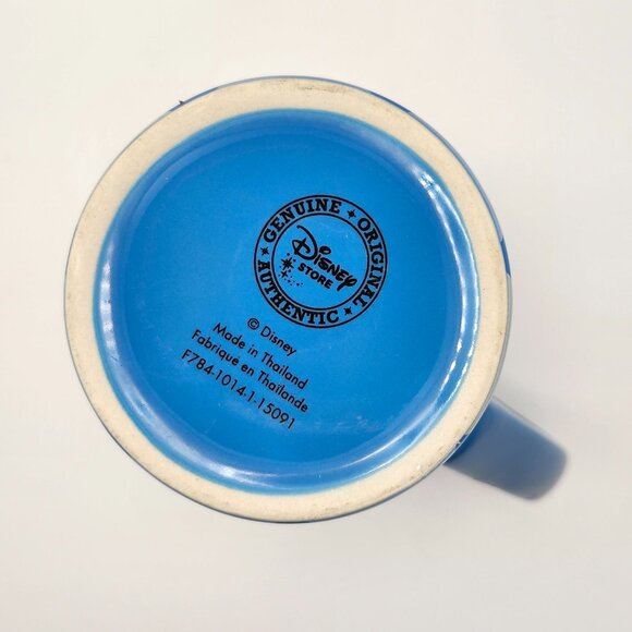 Disney Stitch Ohana Means Family Blue Polka Dot 16oz Ceramic Mug Disney Store - Picture 5 of 8